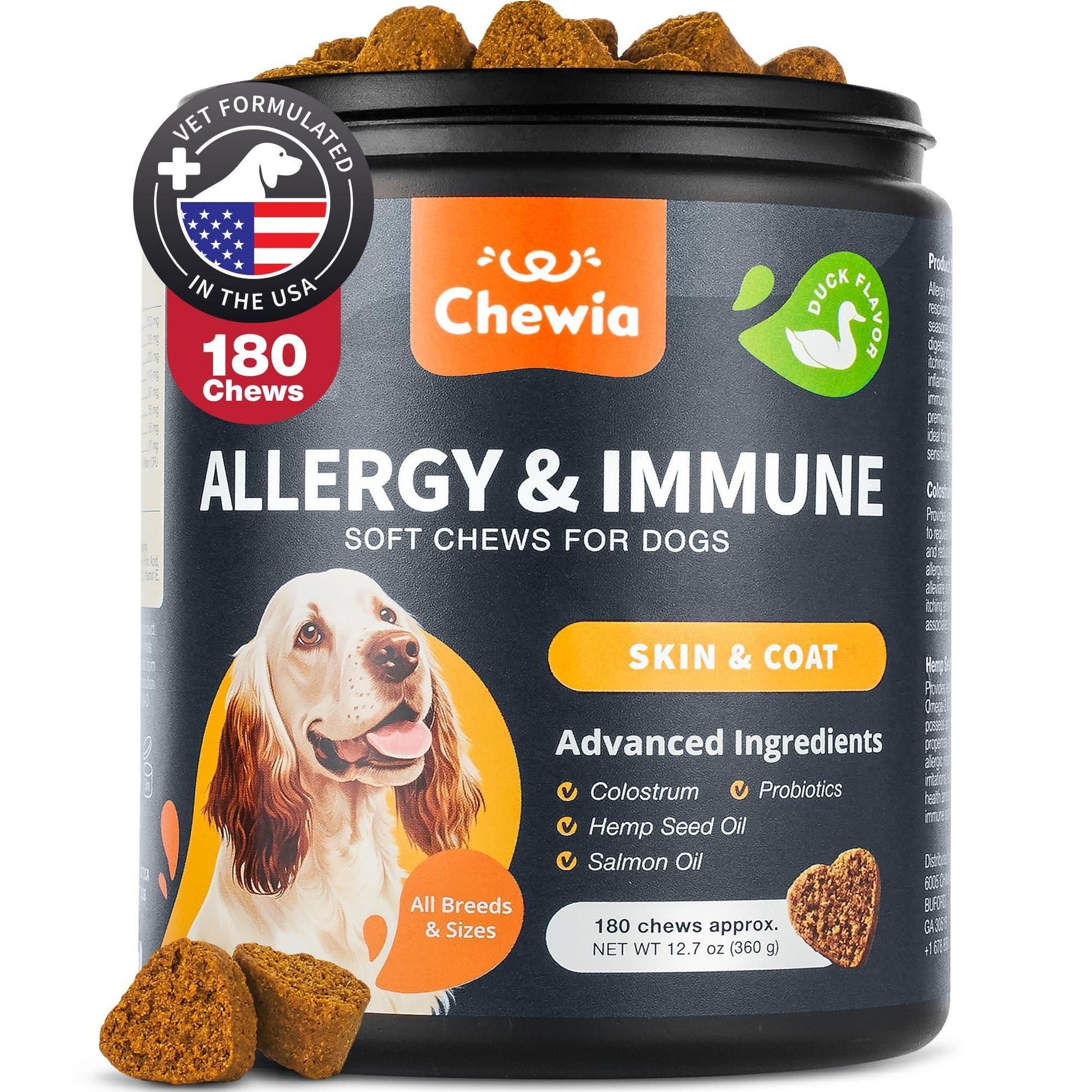 Salmon Oil Skin & Coat Chews for Dogs, Seasonal Support