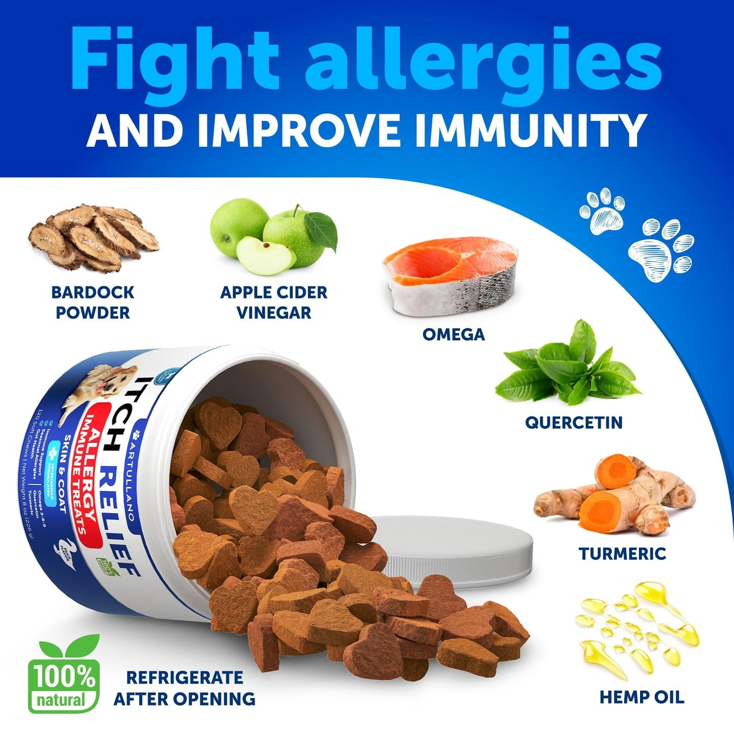 Skin & Coat Support Chews for Dogs, Omega-3 Fish Oil Blend