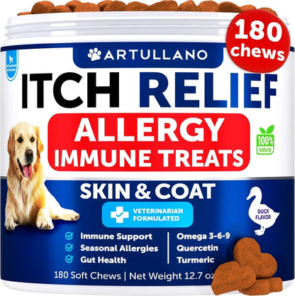 Omega-3 Fish Oil Skin & Coat Chews for Dogs, Seasonal Support