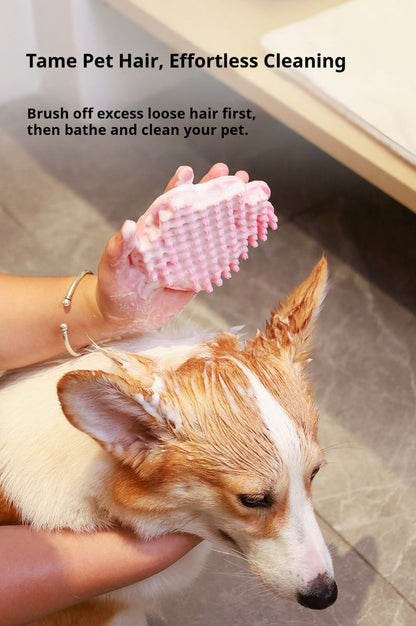 Dog Bath Brush,Pet Bath Comb Brush Soothing Massage Rubber Comb