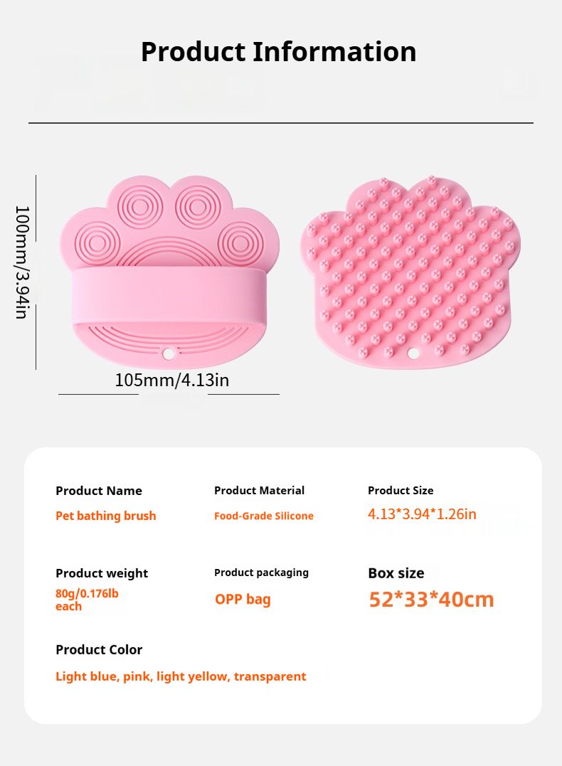 Dog Bath Brush,Pet Bath Comb Brush Soothing Massage Rubber Comb