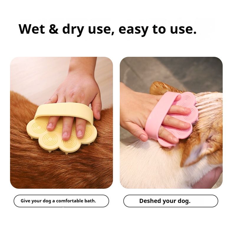 Dog Bath Brush,Pet Bath Comb Brush Soothing Massage Rubber Comb