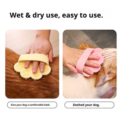 Dog Bath Brush,Pet Bath Comb Brush Soothing Massage Rubber Comb