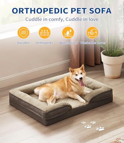 Dog Bed Orthopedic Dog Sofa for Large Dogs,Supportive Foam