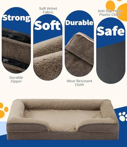 Dog Bed Orthopedic Dog Sofa for Large Dogs,Supportive Foam