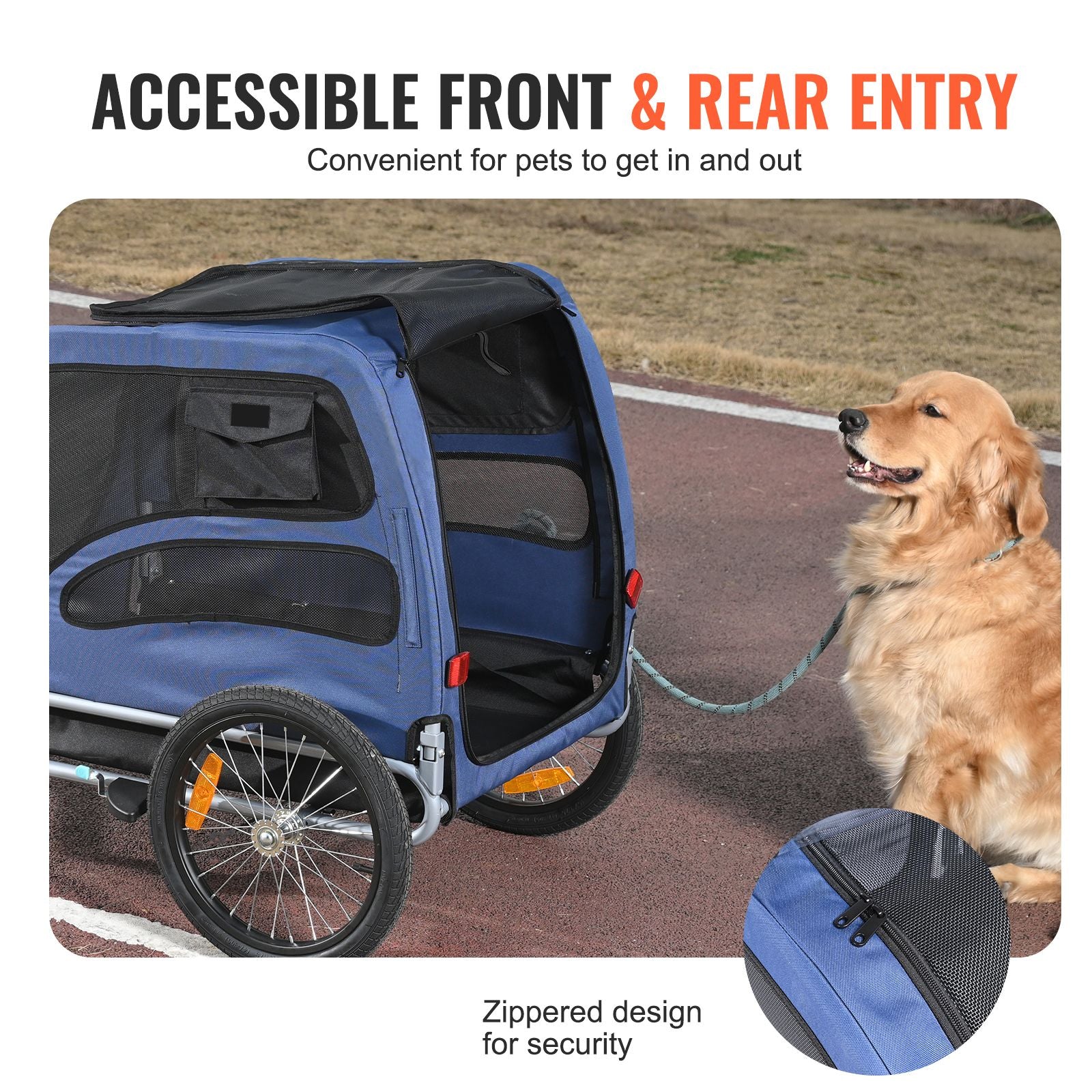 Dog Bike Trailer, Supports up to 100 Lbs, Pet Cart Bicycle Carrier