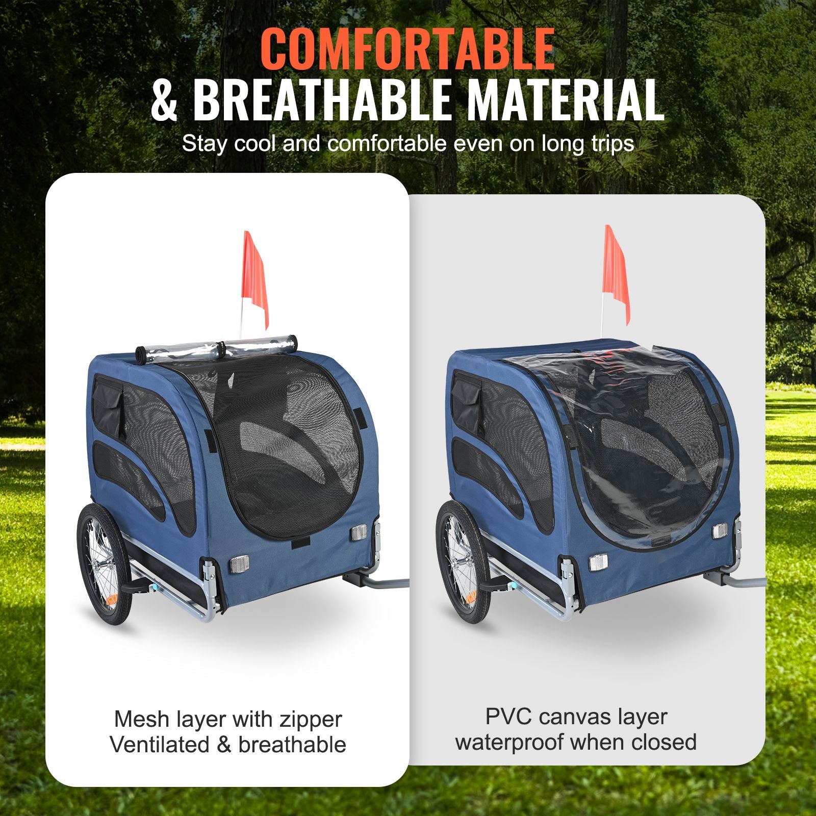 Dog Bike Trailer, Supports up to 100 Lbs, Pet Cart Bicycle Carrier