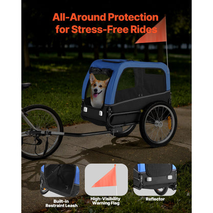 Dog Bike Trailer, Supports up to 66 Lbs, Pet Cart Bicycle Carrier