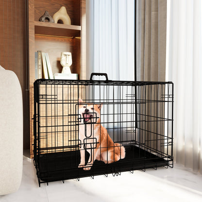 Dog Crate, 36 Inch Medium Dog Cage with Divider and Plastic