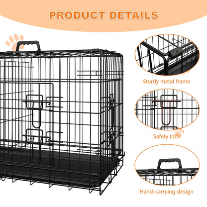 Dog Crate, 36 Inch Medium Dog Cage with Divider and Plastic