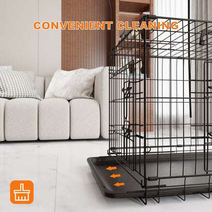 Dog Crate, 36 Inch Medium Dog Cage with Divider and Plastic