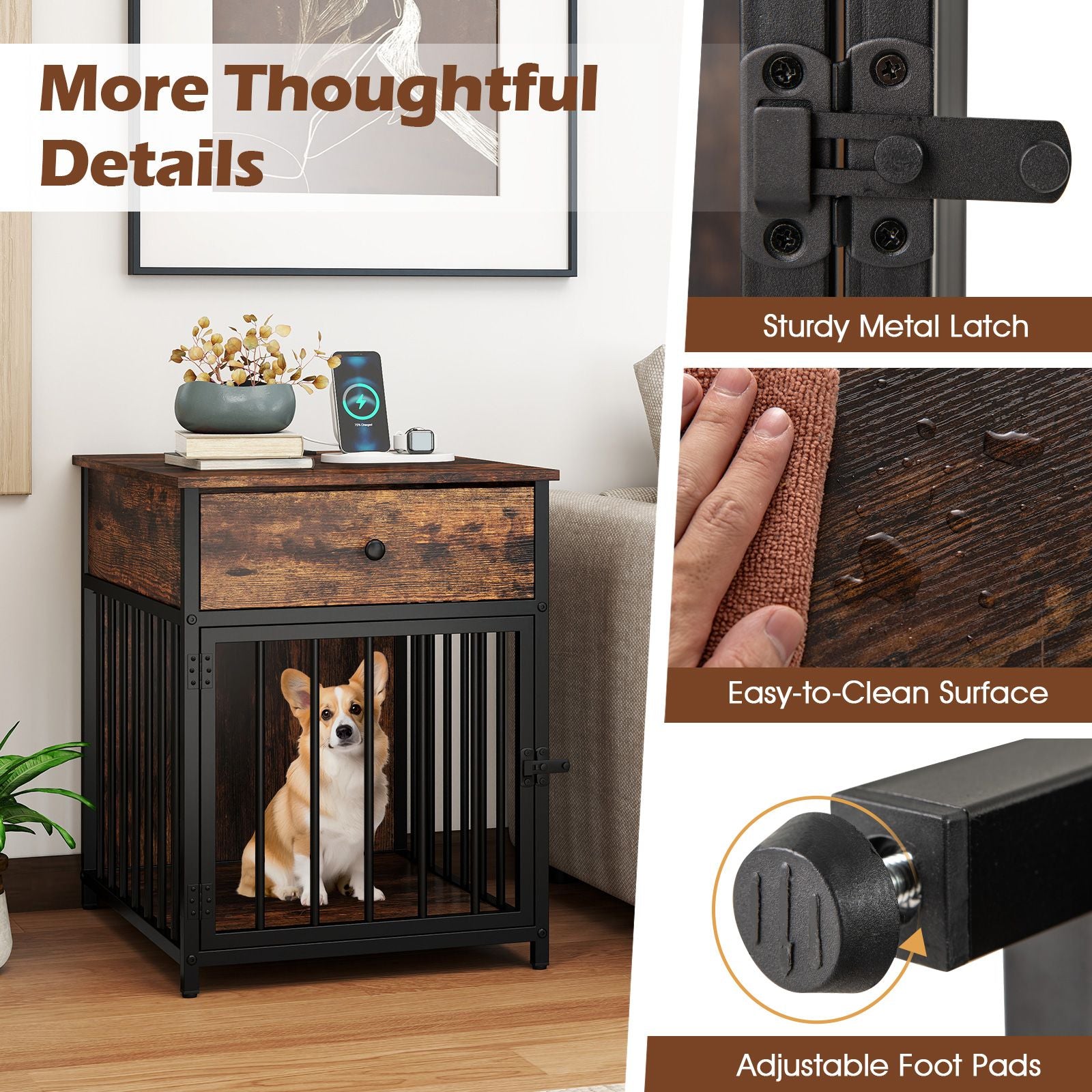 Dog Crate Furniture for Small Dogs Wooden Puppy Kennel