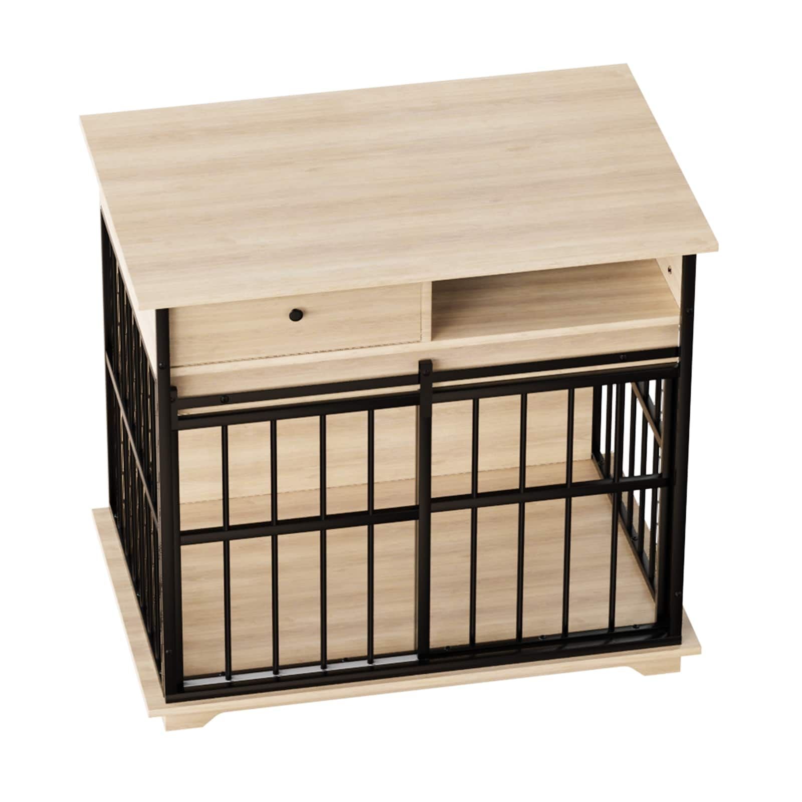 Dog Crate Furniture, Large Dog Cage Furniture with Tray for Medium