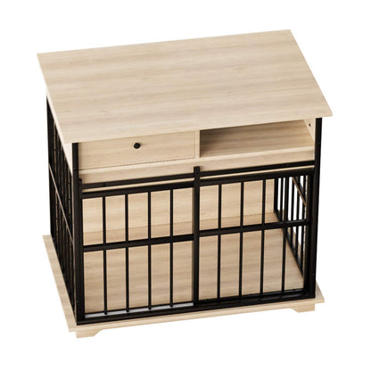 Dog Crate Furniture, Large Dog Cage Furniture with Tray for Medium