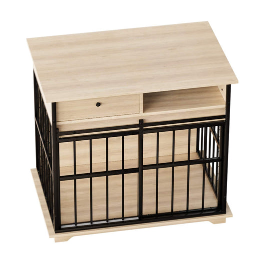 Dog Crate Furniture, Large Dog Cage Furniture with Tray for Medium