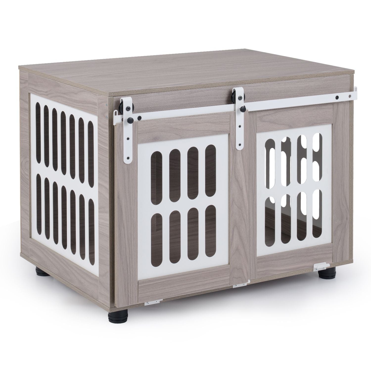 Dog Crate Furniture with Sliding Barn Door for Small Medium Dogs