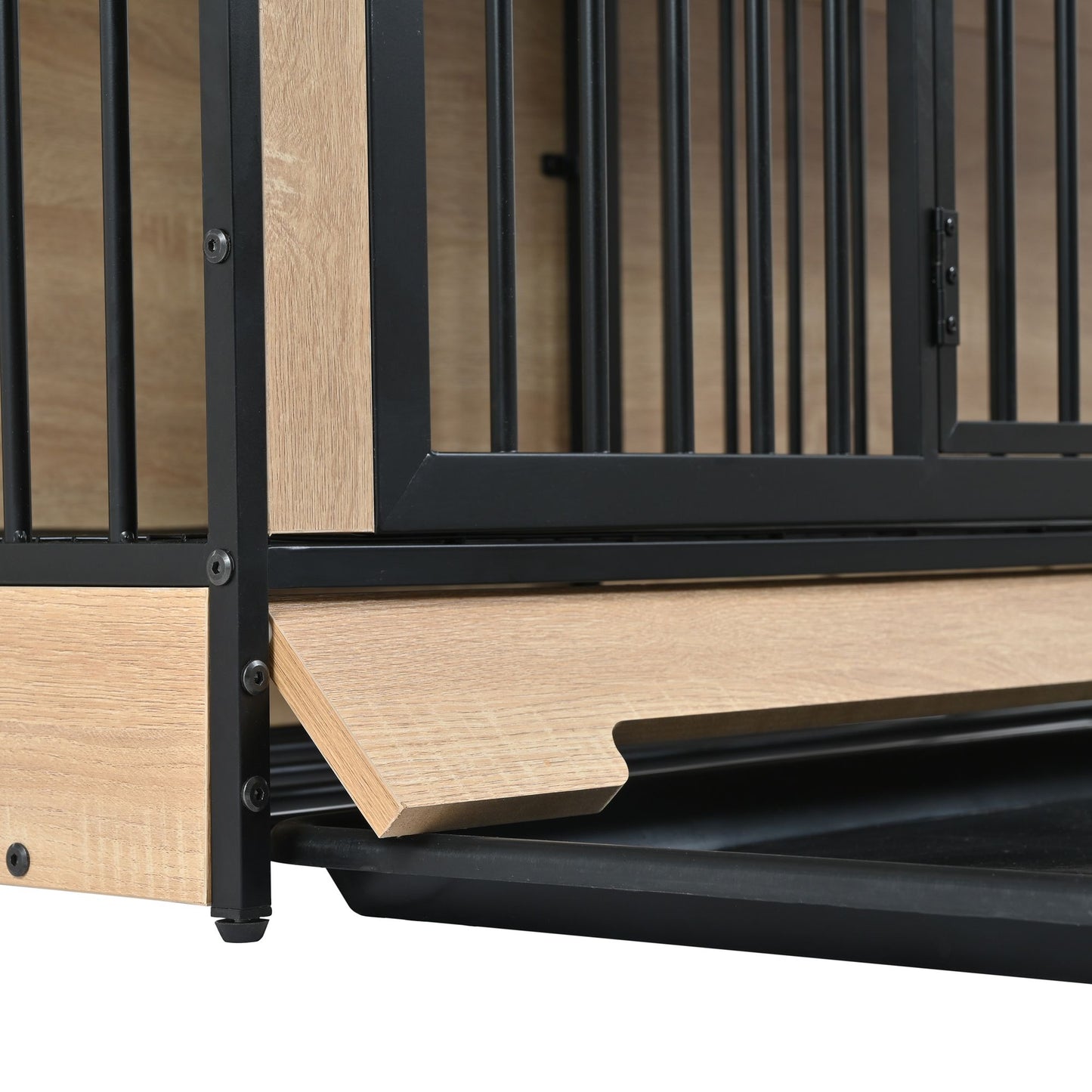 Dog Crate Furniture with Two Combined Room, XL Large Double Dog