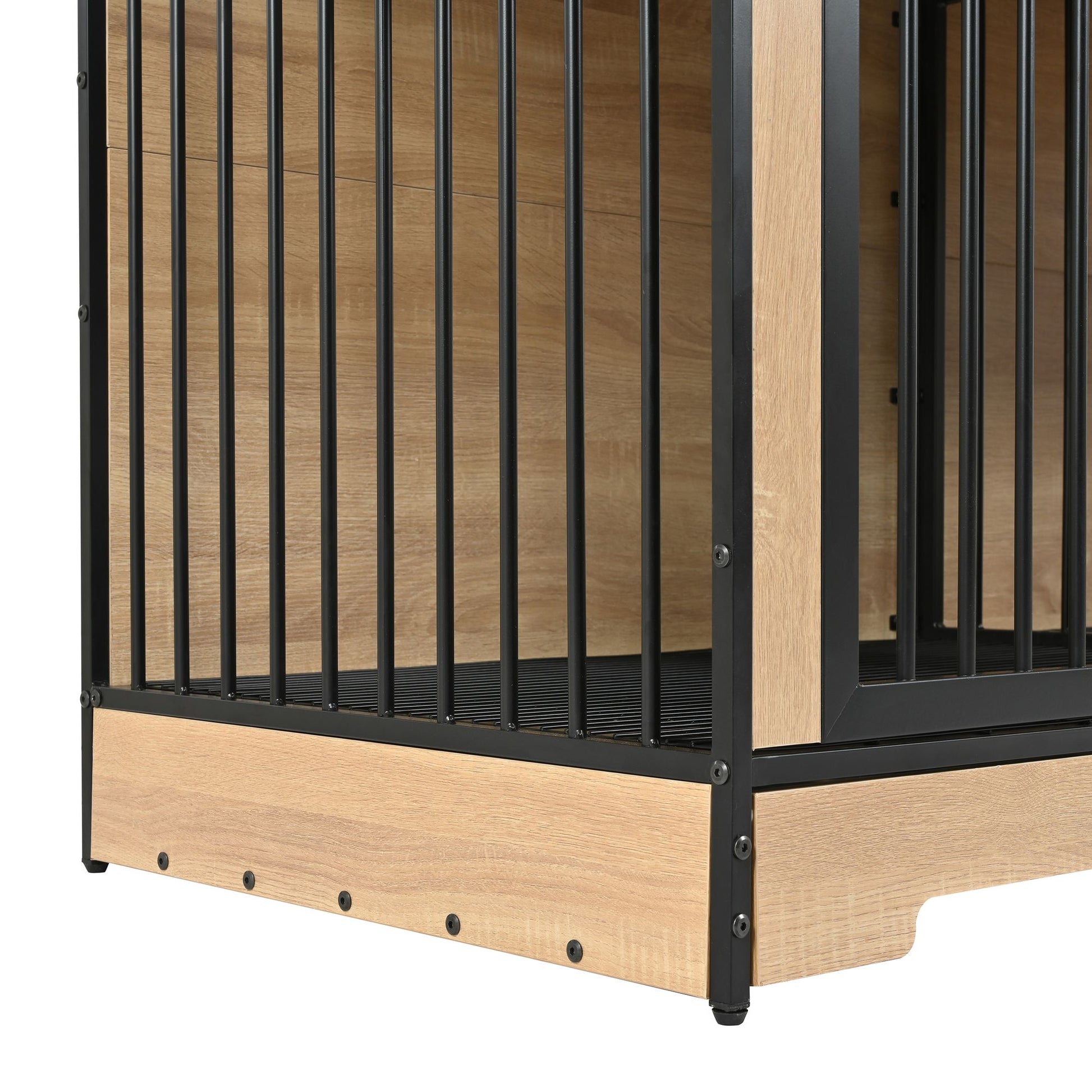 Dog Crate Furniture with Two Combined Room, XL Large Double Dog