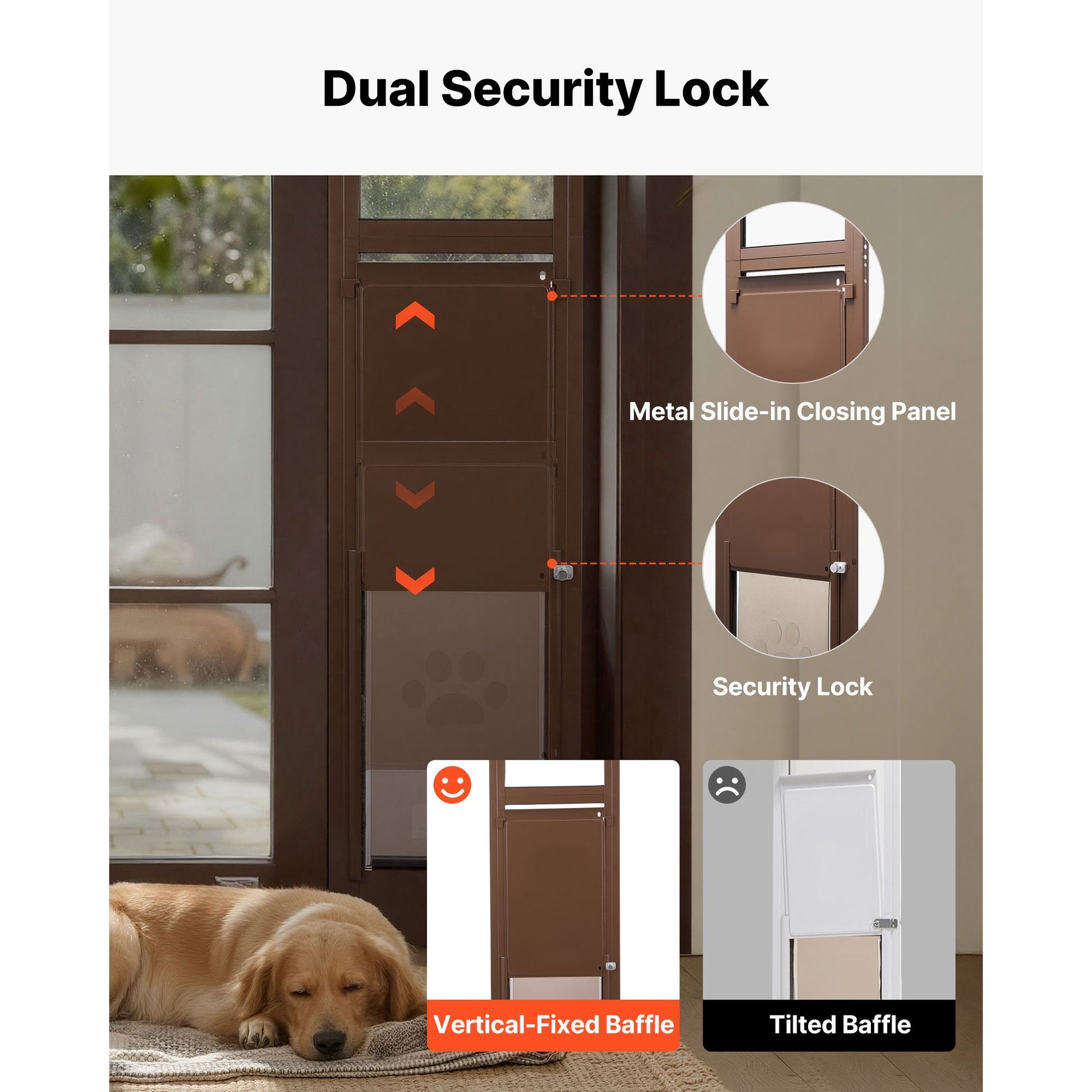 Dog Door for Sliding Glass Door, 75 7/8 to 80 11/16