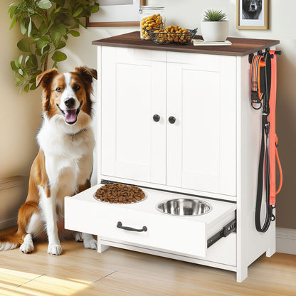 Dog Feeding Station, Double Door Locker with 2 Adjustable Dog