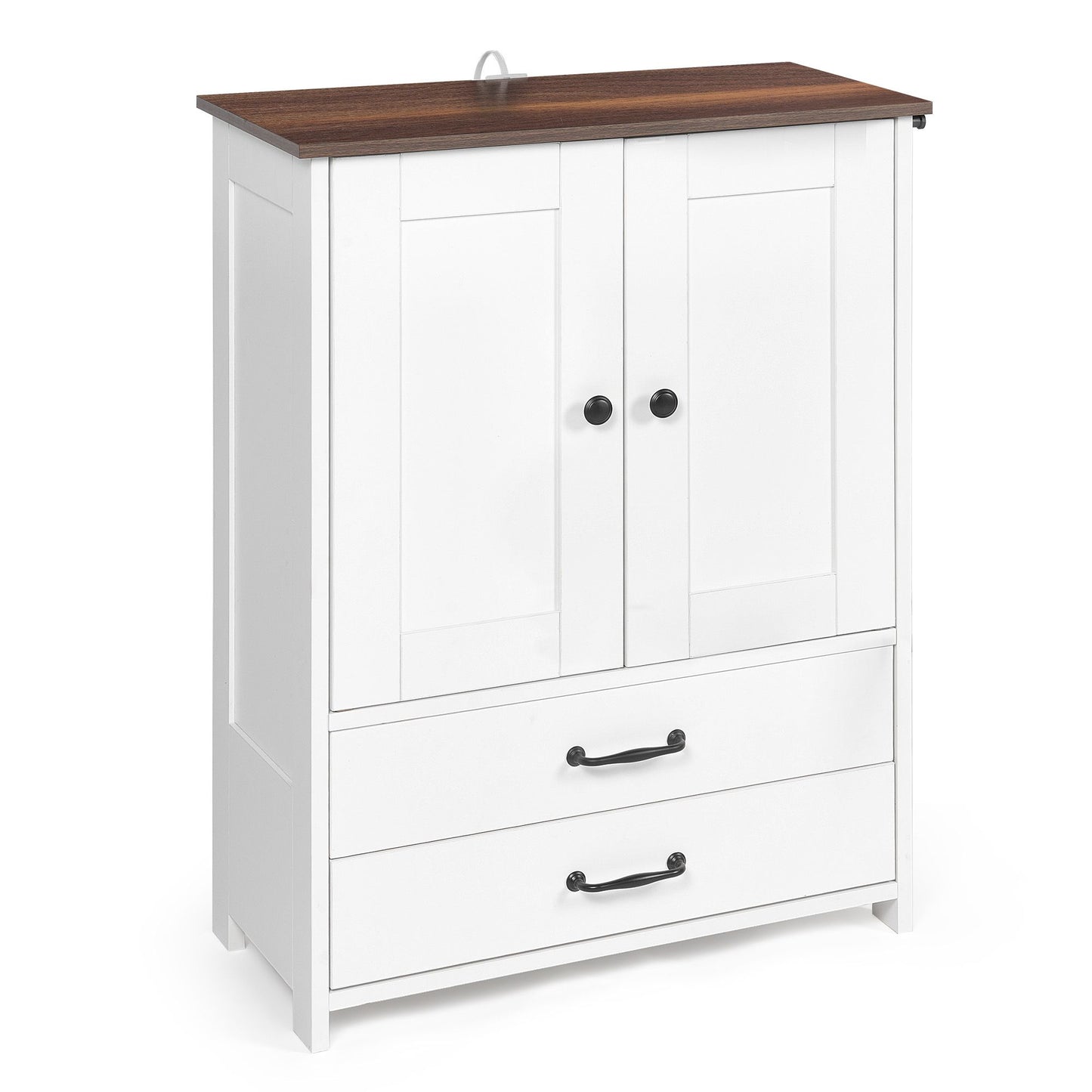 Dog Feeding Station, Double Door Locker with 2 Adjustable Dog