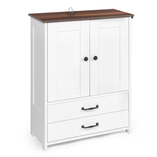 Dog Feeding Station, Double Door Locker with 2 Adjustable Dog