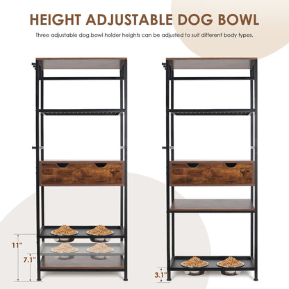 Dog Feeding Station,3 Height Adjustable Raised Dog Bowls, Dog
