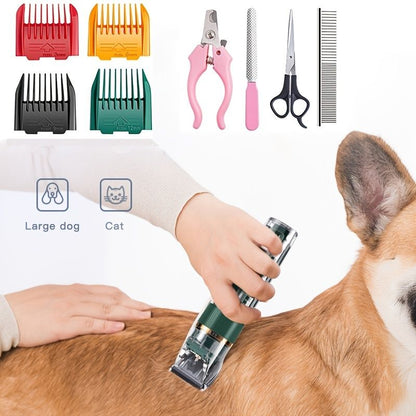 Dog Hair Clippers Set Low Noise Rechargeable Cordless for Dogs; Dog