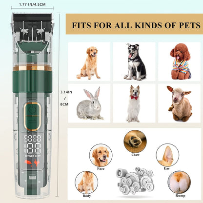 Dog Hair Clippers Set Low Noise Rechargeable Cordless for Dogs; Dog