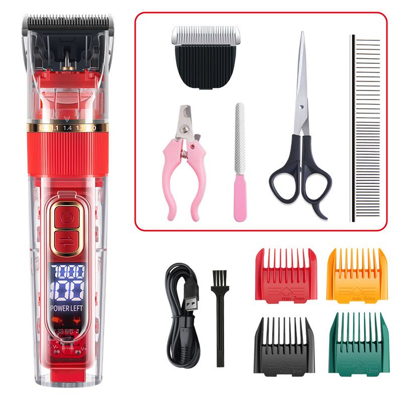 Dog Hair Clippers Set Low Noise Rechargeable Cordless for Dogs; Dog