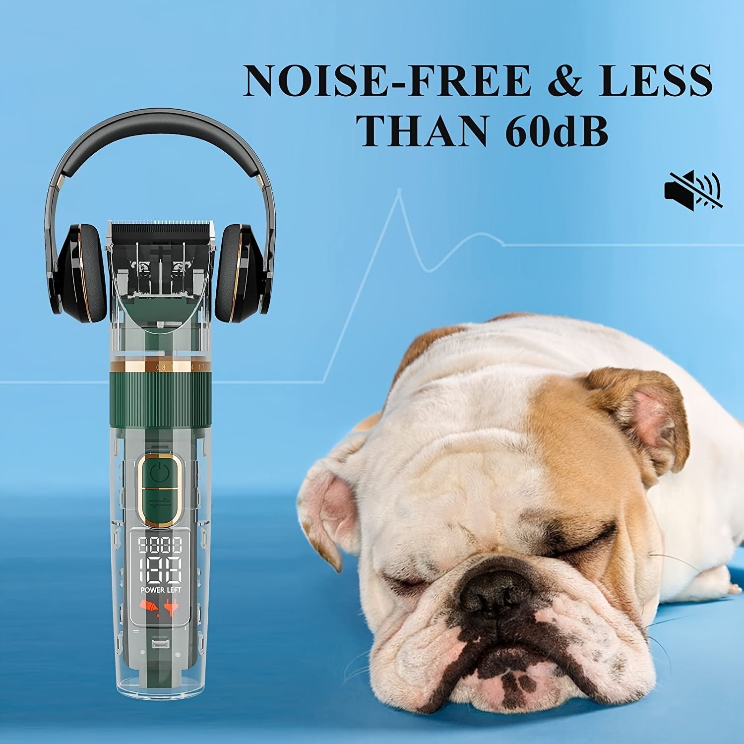 Dog Hair Clippers Set Low Noise Rechargeable Cordless for Dogs; Dog