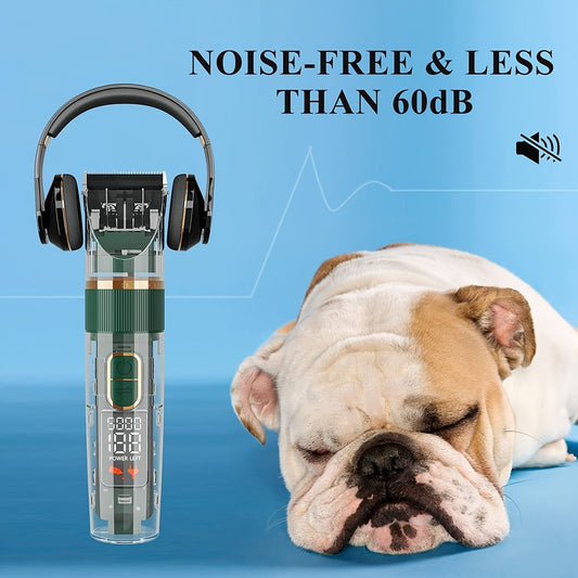 Dog Hair Clippers Set Low Noise Rechargeable Cordless for Dogs; Dog