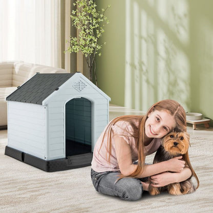 Dog House for Small Dogs Waterproof Plastic with Elevated Floor