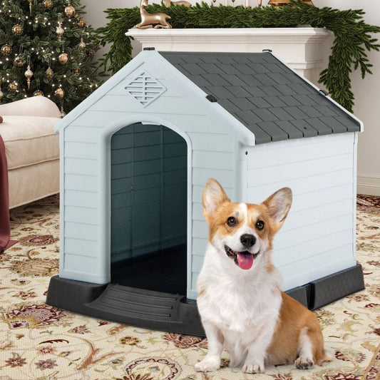 Dog House for Small Dogs Waterproof Plastic with Elevated Floor