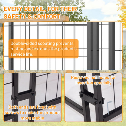 Dog Kennel Outdoor with Roof, 4.23 X4.83' Welded Wire Enclosure