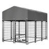 Dog Kennel Outdoor with Roof, 4.23 X4.83' Welded Wire Enclosure