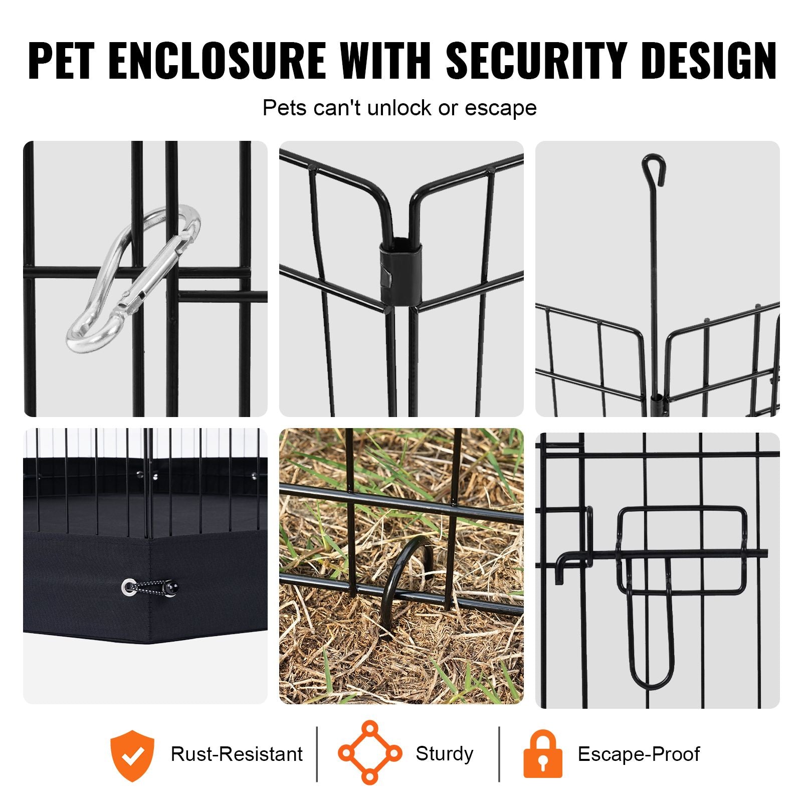 Dog Playpen, 4 Pcs 24 X 36 in Panels Foldable Metal Pet Exercise