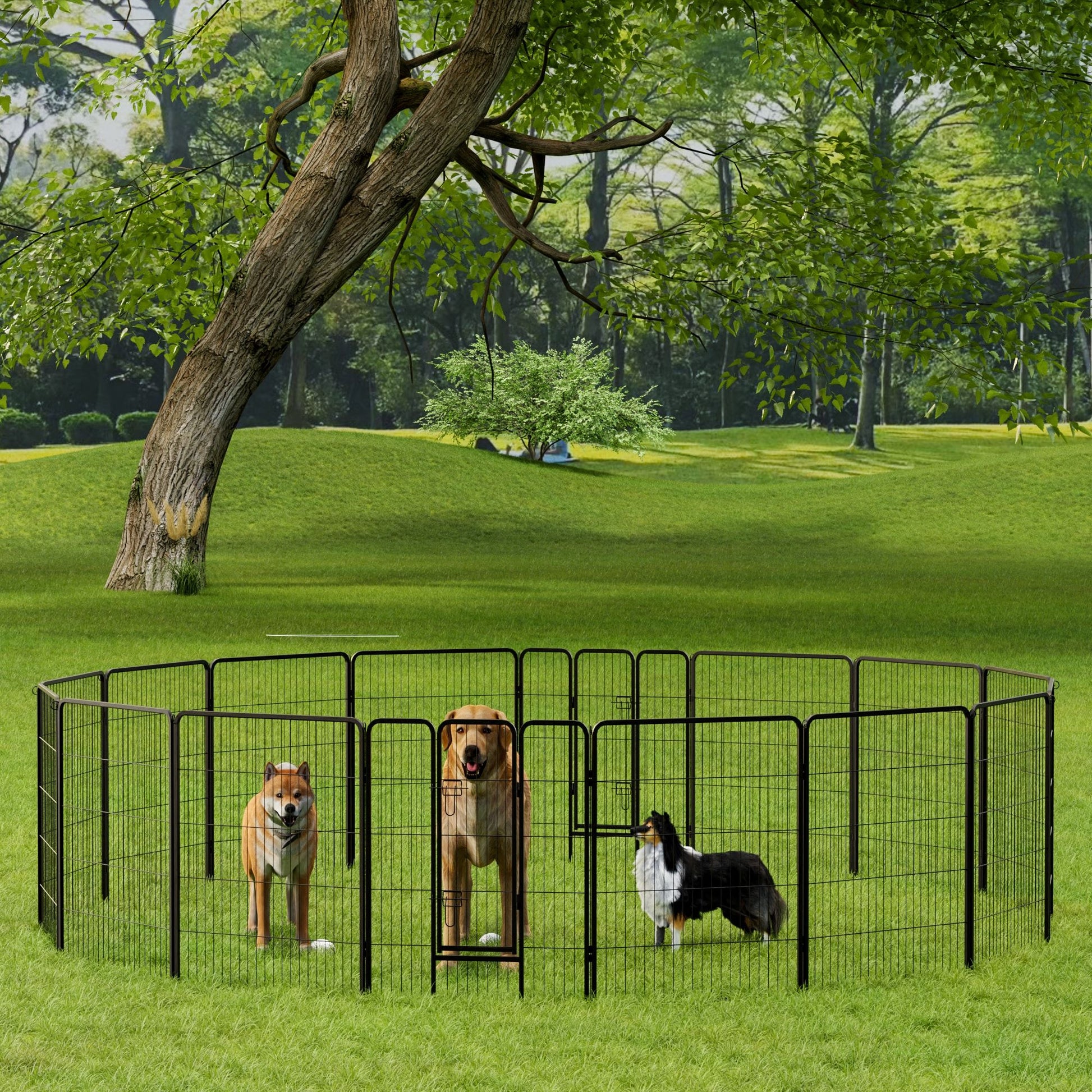 Dog Playpen, 40 Inch 16 Panels Puppy Playpen, Dog Exercise Pen