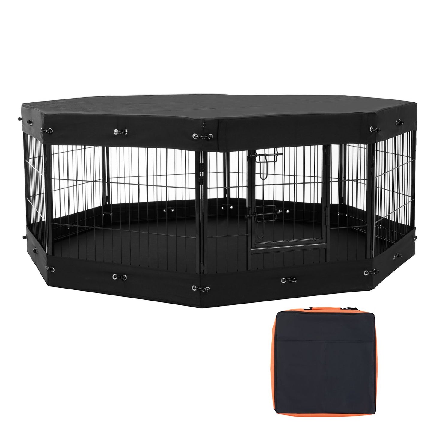 Dog Playpen, 8 Pcs 24 X 24 in Panels Foldable Metal Pet Exercise