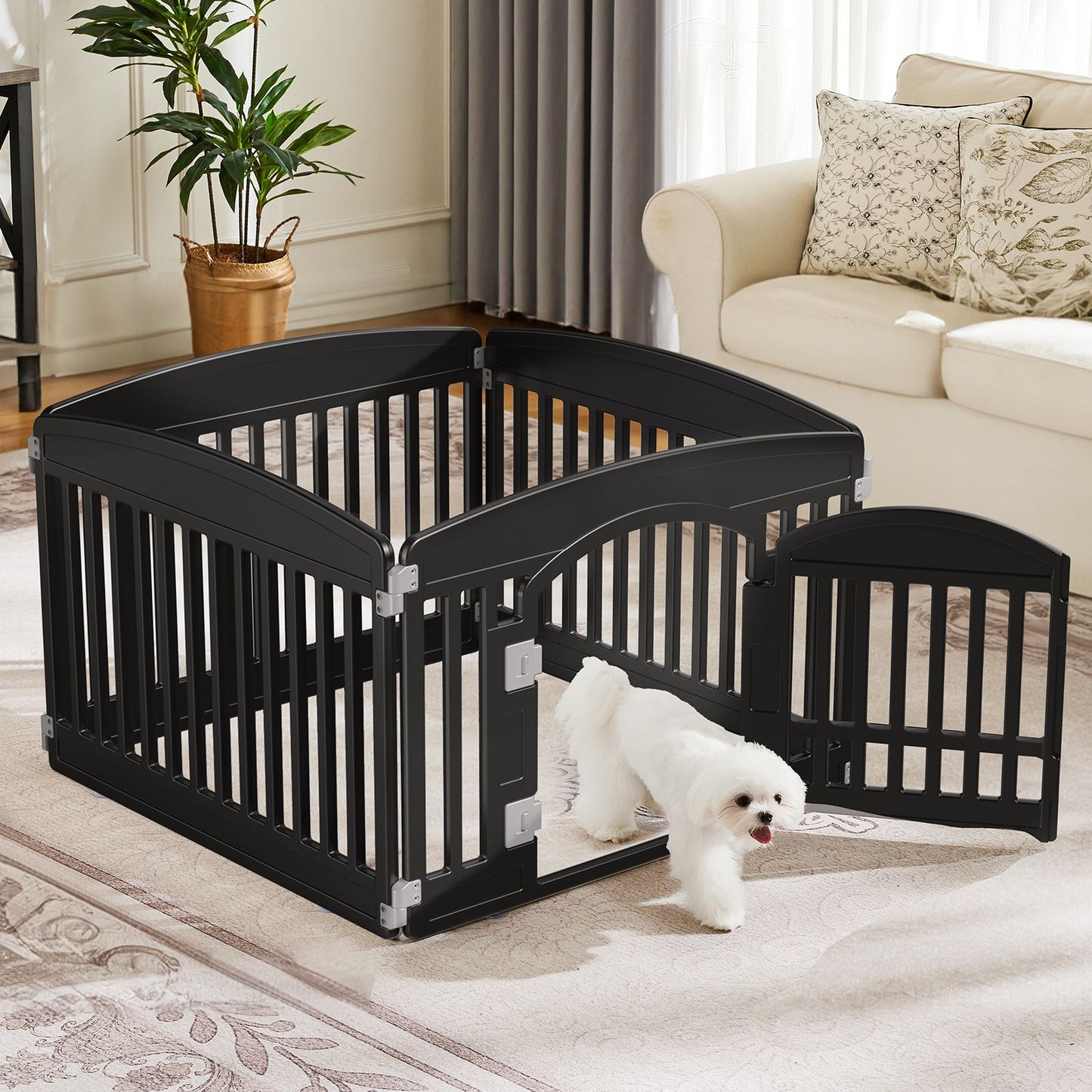 Dog Playpen Safe & Secure Indoor/Outdoor Pet Fence | Folding &