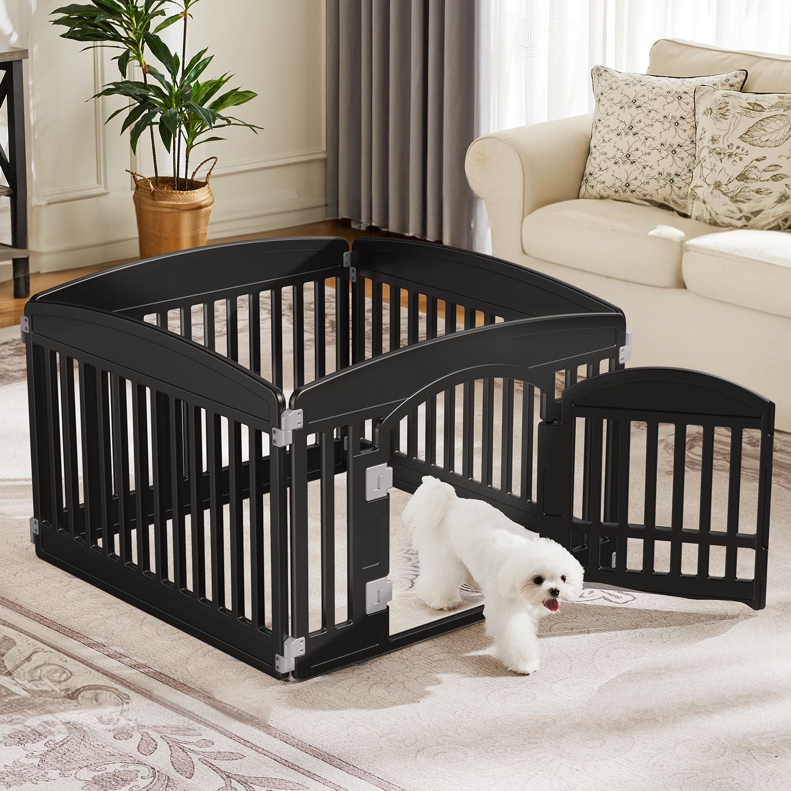 Dog Playpen Safe & Secure Indoor/Outdoor Pet Fence | Folding &