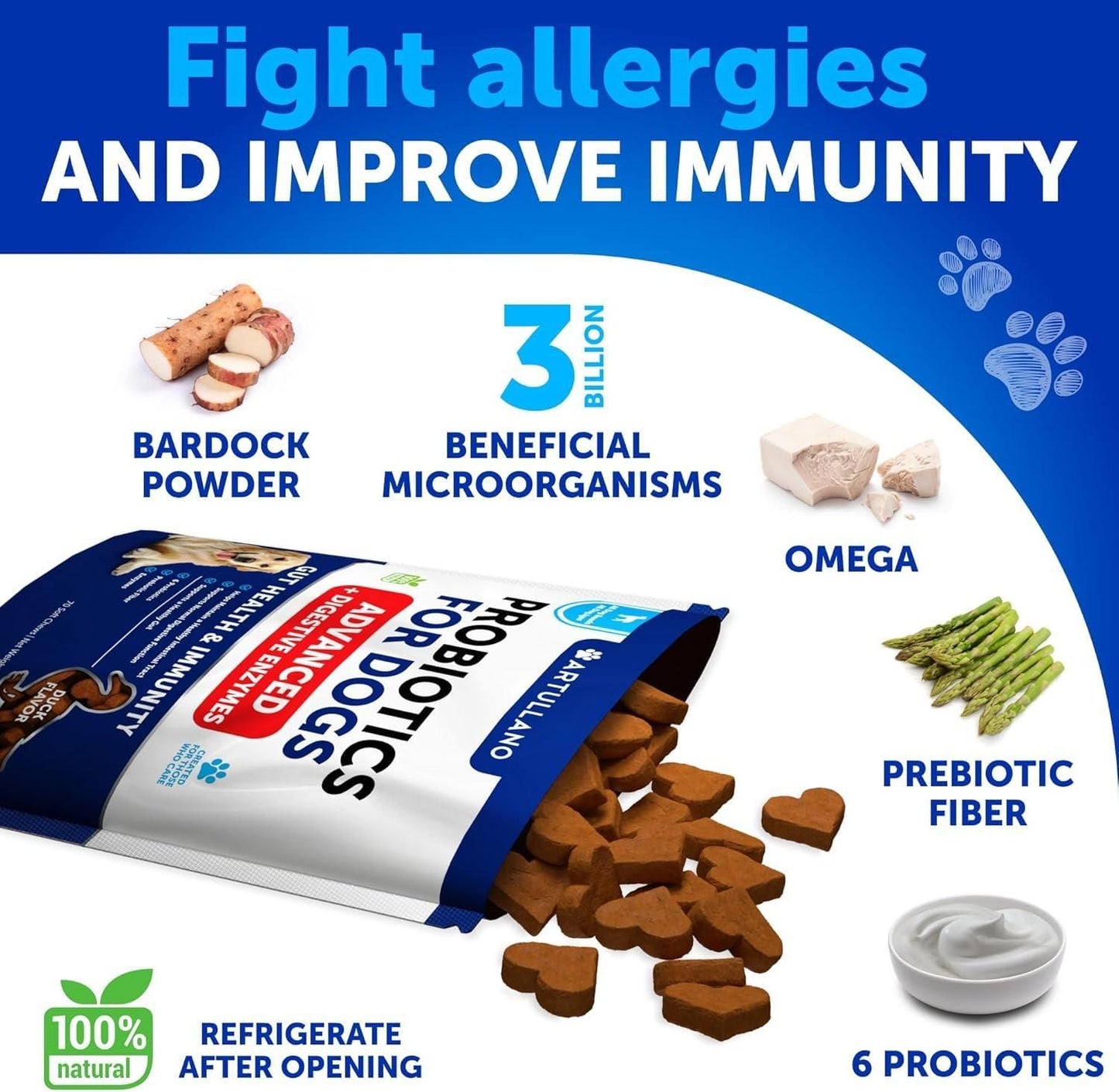 Dog Probiotic Chews with Prebiotics, Gut & Immunity Support