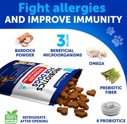 Dog Probiotic Chews with Prebiotics, Gut & Immunity Support