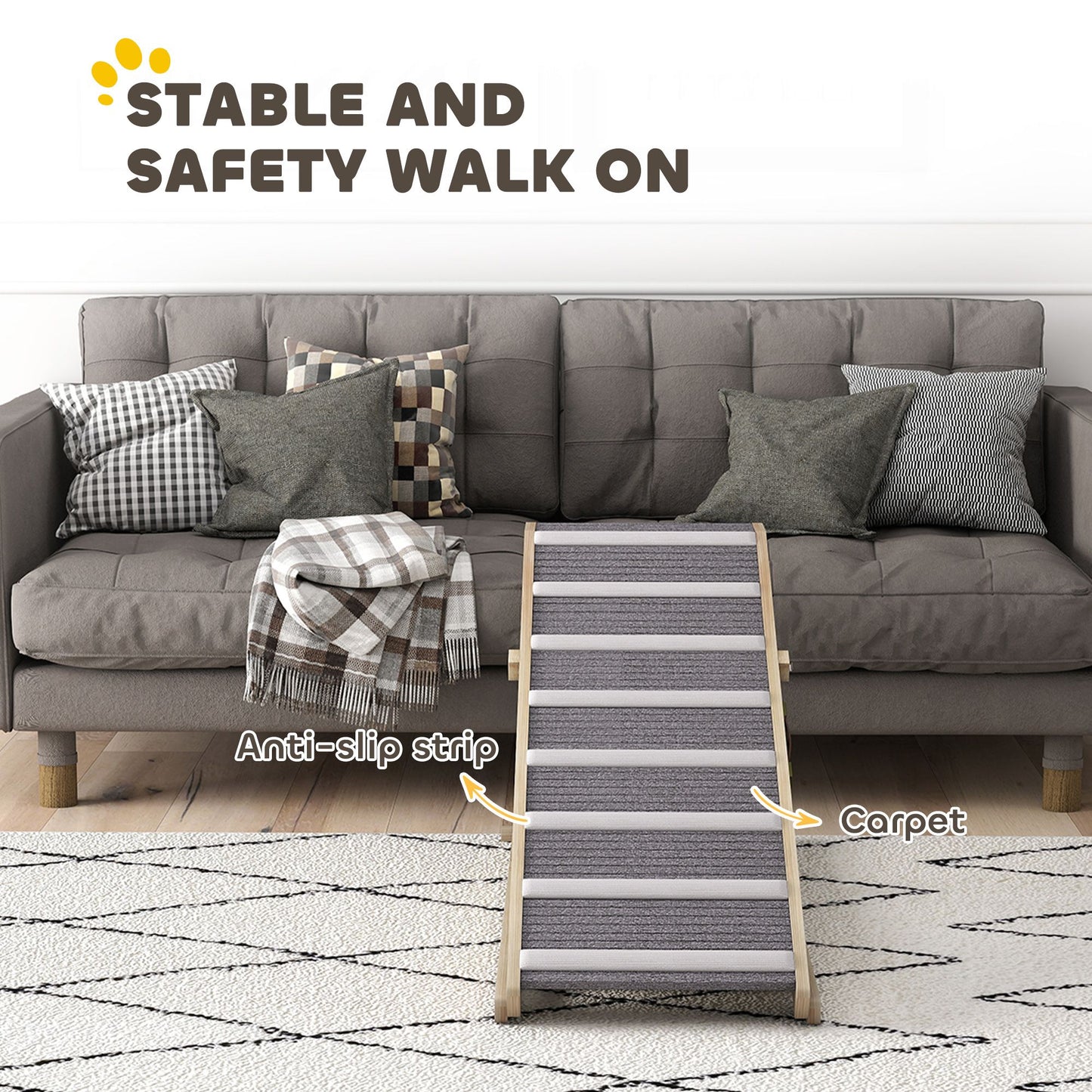 Dog Ramp for Couch, Foldable Pet Ramp for Small to Large Dog, 4