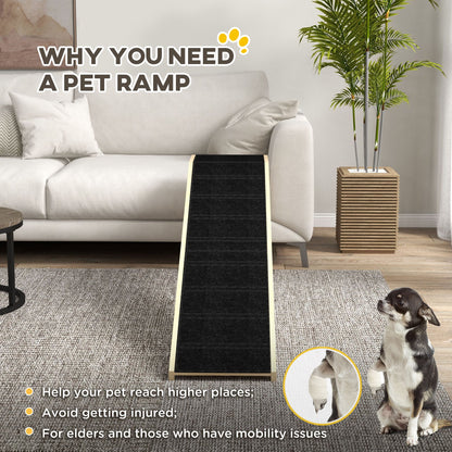 Dog Ramp Pet Ramp for Bed, Non-Slip Carpet, Top Platform, 74 X 25"