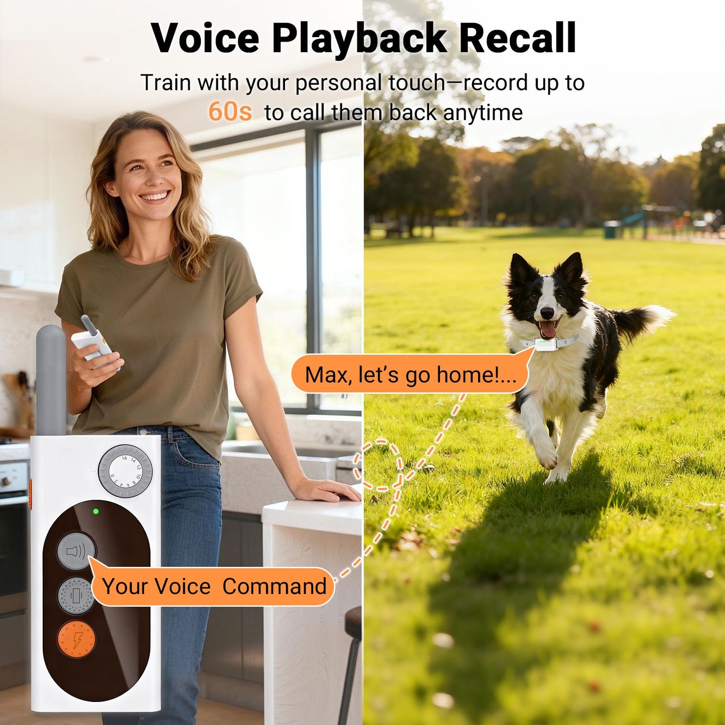 Dog Shock Collar with Remote Control – 3 Training Modes with Custom
