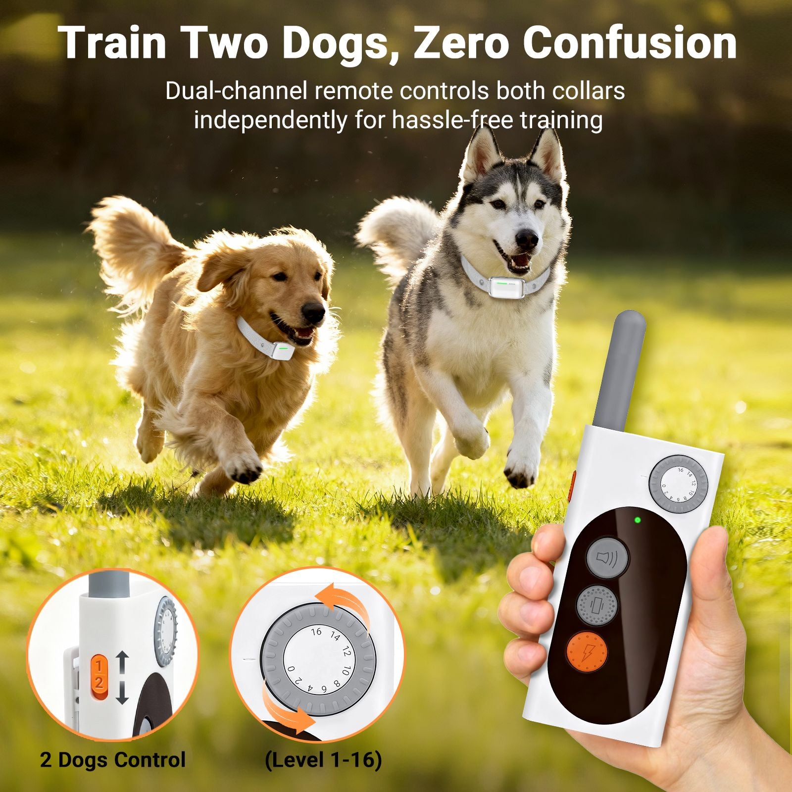 Dog Shock Collar with Remote Control – 3 Training Modes with Custom