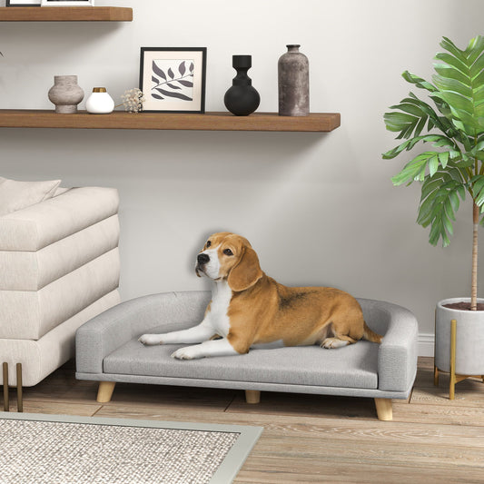 Dog Sofa Couch Bed with Washable Cushion for Large Dogs, Cats, Gray