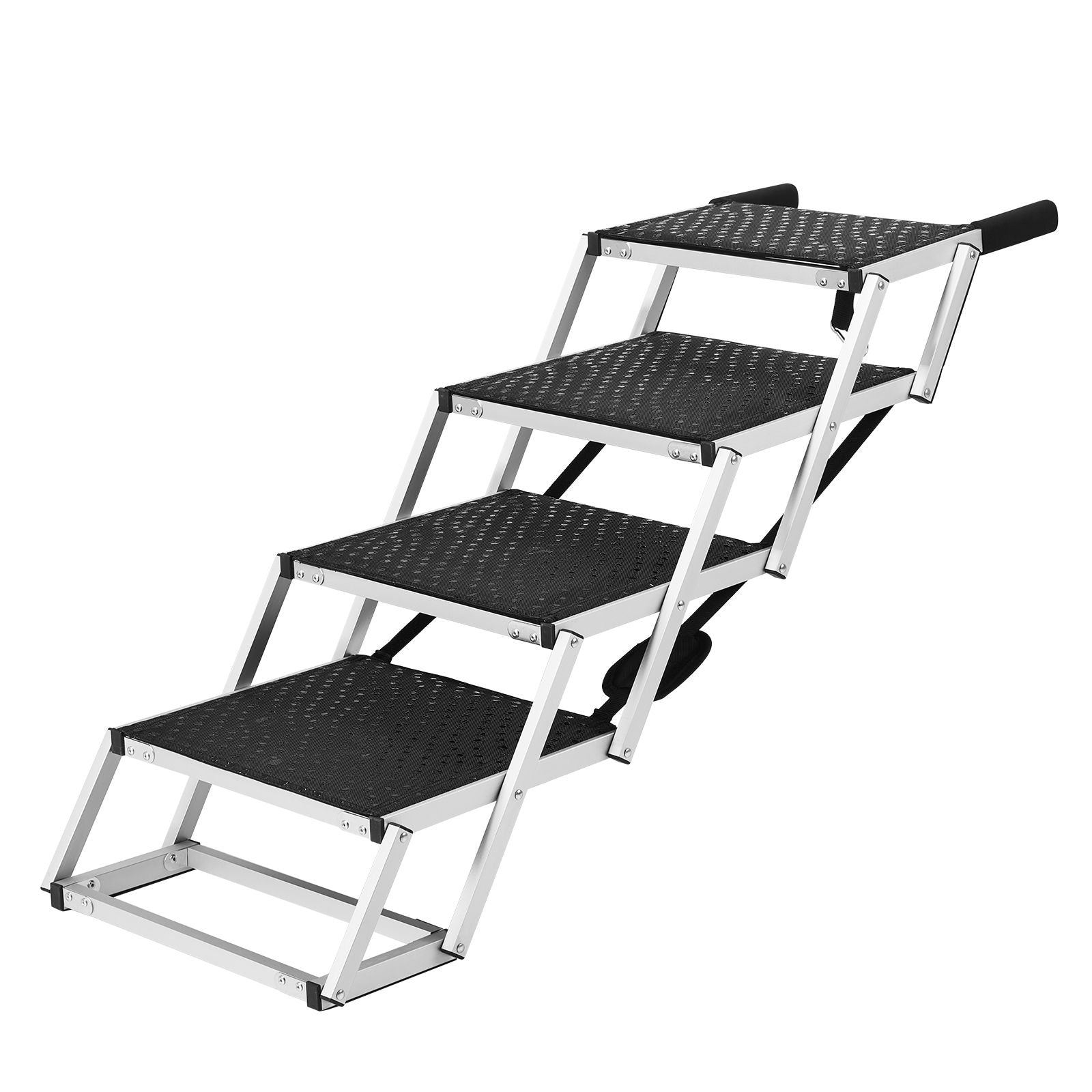 Dog Stair for Cars, Wide 4-Step Dog Car Steps, Folding Dog Car Ramp
