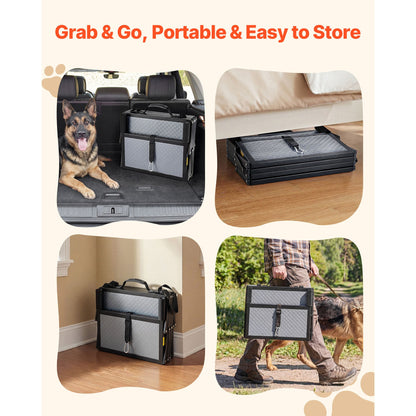 Dog Stairs for Car, 4 Steps Extra Wide Foldable Dog Ramp
